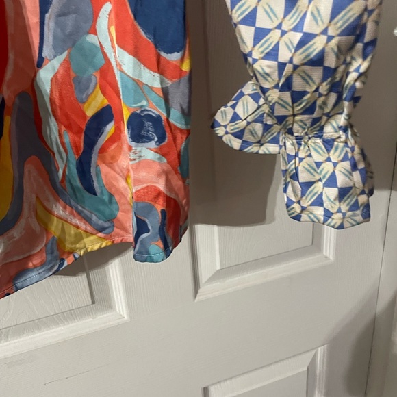 New Arias Satin Mixed Boutique Colorful Patterned Blouse size 1X 🌸🌺🌹BG1 - Picture 7 of 10
